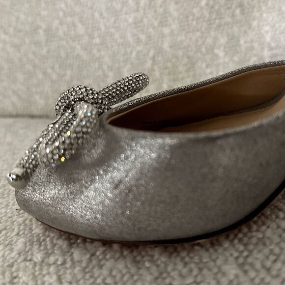 NEW Veronica Beard Gadot Bow Heels in Silver - Picture 8 of 11